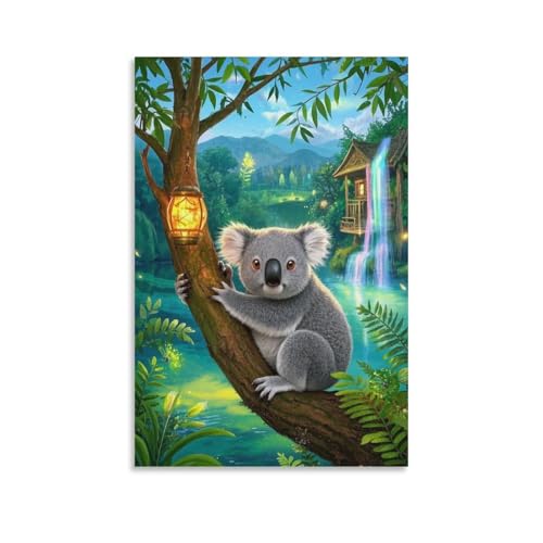 Cuadros modernos de koala en impresiones lienzo para salón de 50x75cm