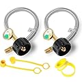 RV Propane Hose Replacement with Gauge 2 Pack Camper Propane Hose for RV Two-Stage Regulator Stainless Steel Braided 1/4" Male NPT and QCC 1 Inlet,350PSI (15inch)