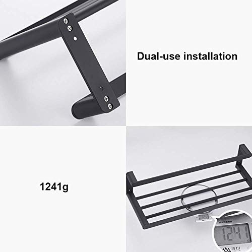 Toallero de baño de aleación de aluminio con acabado Negro C 8