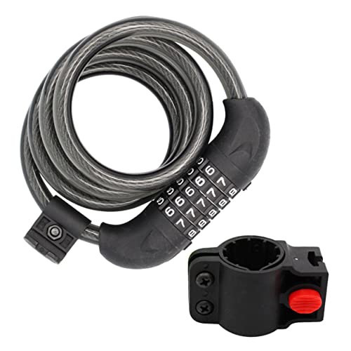 HOLIDYOYO 1Pc Combination Spiral Lock High Security Steel Wire Bike Cable Lock Theft Versatile Use for Bicycles and Tools Durable Design Easy to Operate Black Random Color