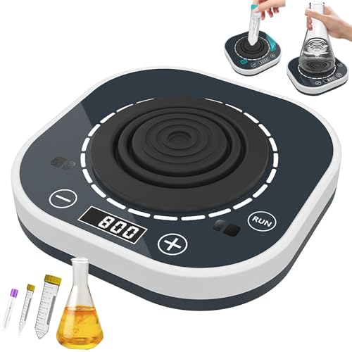 Oscilador digital Vortex, mezclador de laboratorio con velocidad ajustable 100-3000 rpm, control de pantalla digital, portátil para vasos de precipitados y frascos de química