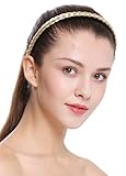 WIG ME UP - CXT-004-320 Haarband Haarreif geflochten Tracht traditionell 1 cm schmal hellblond braid
