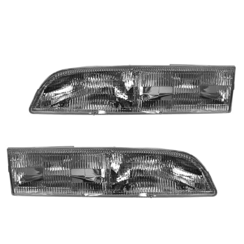 Image of TRQ 2 Piece Headlight Assembly Set Driver & Passenger Side Compatible with Ford Crown Victoria 1992-1997 FO2502131 FO2503131 F2AZ-13008A F2AZ-13008B F2AZ13008A F2AZ13008B