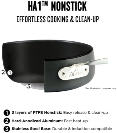 All-Clad HA1 Hard Anodized Nonstick (8-Piece) Pots and Pans Set Non Stick Cookware Sets, Oven Broiler Safe 500F, Black - 1