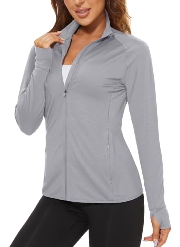 TACVASEN Women's Lightweight Athletic Jacket UPF 50+ Long Sleeve Sun Shirt