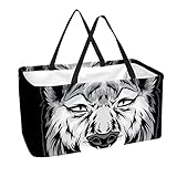 Panier Réutilisable Testa Di Lupo Bianco Portable Pliant Pique-Nique Sacs D'épicerie Panier À Linge Shopping Sac Fourre-Tout