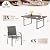 HERA'S HOUSE Patio Table and Chairs, 64" Wood-Like Metal Table with Umbrella Hole, 7 Pieces Outdoor Dining Sets for Yard Garden Porch Deck, Brown