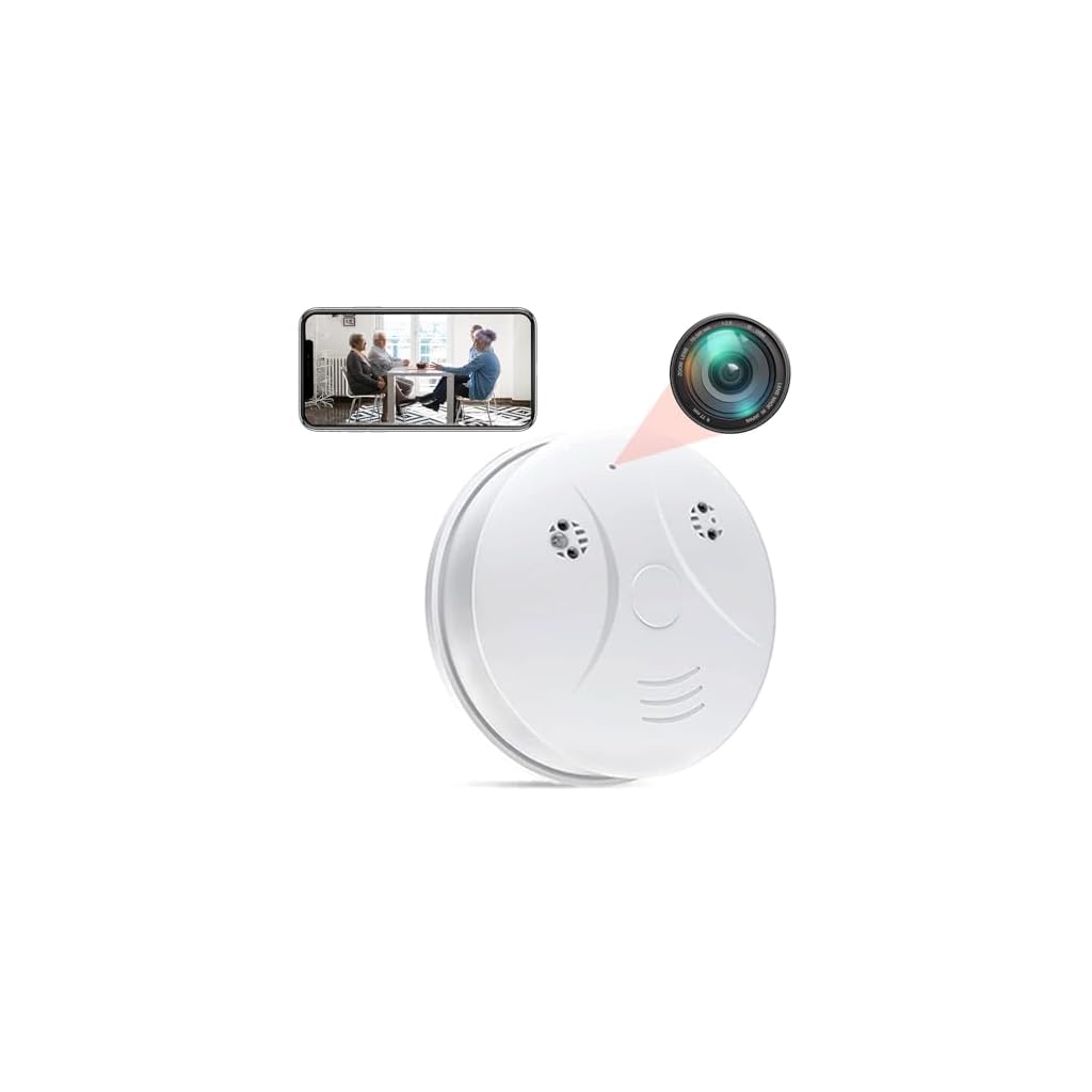 Smoke detector with hidden camera feature.
