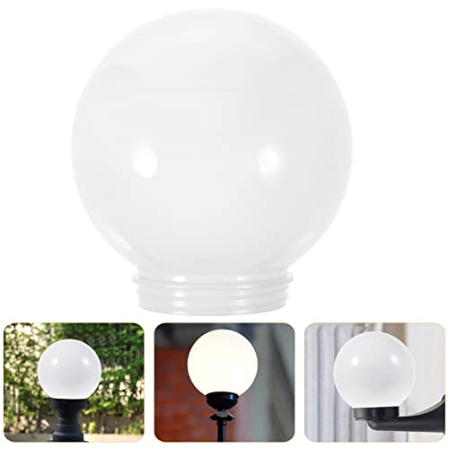 Image of Angoily 6 Inch White Acrylic Replacement Globe Round Lamp Shade Covers for Ceiling Wall Fixtures Lamp Posts Streetlight 80mm, 15X15X15CM, R513SNMFFL11T16MR