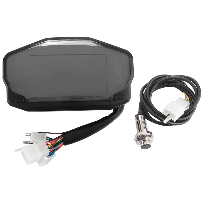 Cuentakilómetros Motocicleta Accesorios para Motocicletas, velocímetro LED, odómetro Digital ABS, Conjunto de indicador Combustible, Panel Instrumentos, para Cilindros 1, 2 y 4