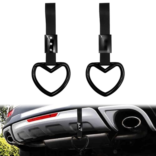 Consejos y comparativas para Comprar Combi 2 metros los diez mejores. 36 BSAMZO 2 anillos de decoración de parachoques trasero en forma de corazón para el mango del coche, autobús del metro, para decoración interior y exterior (negro)