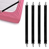 XCDMJ 4 Stück Bettlakenspanner Verstellbar 55-220cm Lakenspanner Für Faltenfreie Bettlaken Elastische Betttuch Spanner Mit Metallclip Für Bettlaken Matratze Bügelbrett Sofa Betttuchspanner