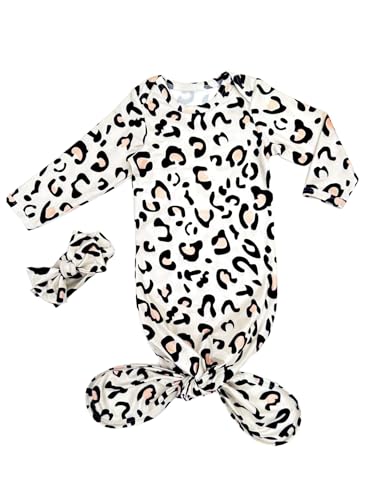 Image of Bow Dream Infant Newborn Baby Girls Floral Sleep Gown Headband Sleepwear Pajamas Gifts 0-3 Months