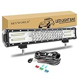 Breite Anwendung: Passend für 12V / 24V-Fahrzeuge, SKYWORLD Led lichtleiste kfz ist geeignet für verschiedene Arten von LKW, Auto, JK Wrangler, ATV, SUV, Traktor, 4x4, LKW, Bergbau, Bootfahren, Außenbeleuchtung, Landwirtschaft und schwere Ausrüstung usw.