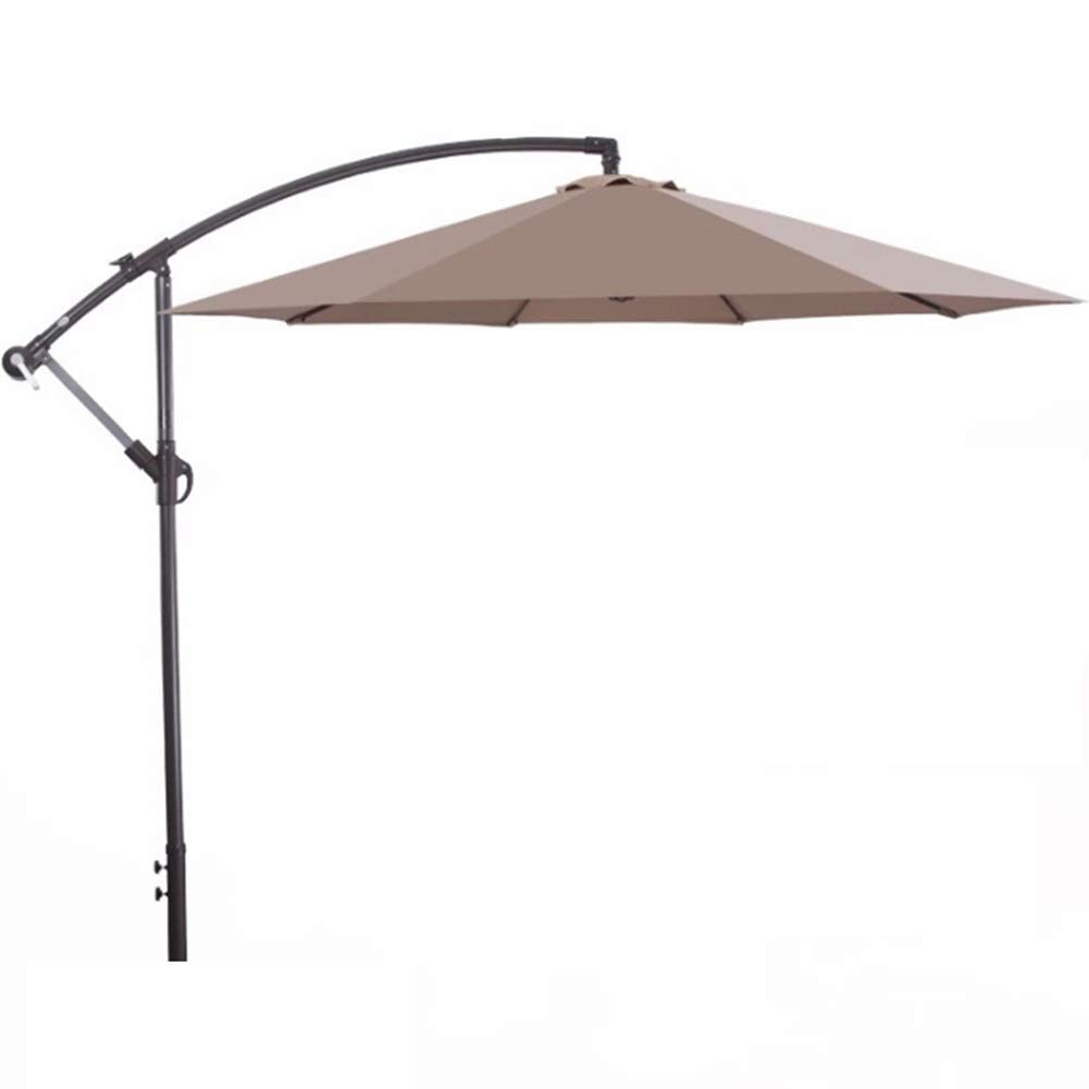 SaryEdge 2.7M Large Water Repellent Parasol, Cantilever Hanging 8 Rib Patio Outdoor Umbrella Sunshade Anti-UV Sun for Beach/Pool/Patio/Outdoor Shelter Tent good,Bro,Brown-A