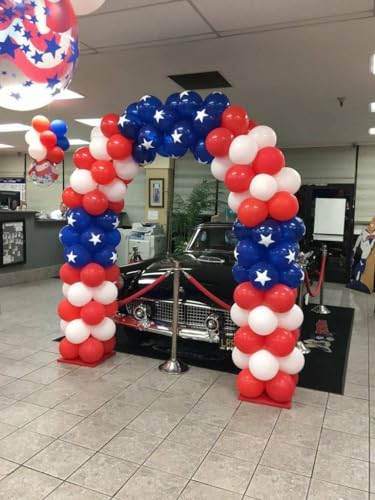 Image of Voircoloria Red White Blue Balloons, 66pack 12inch Macaron Latex Party Balloons for Birthday Graduation 4th of July Independence Day Anniversary New Year Holiday Party Decorations