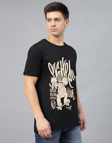 Image of Veirdo Men's T-Shirt Regular Fit Round Neck Pure Cotton Half Sleeve Graphics Printed T-Shirt Different Size Range S to 2XL