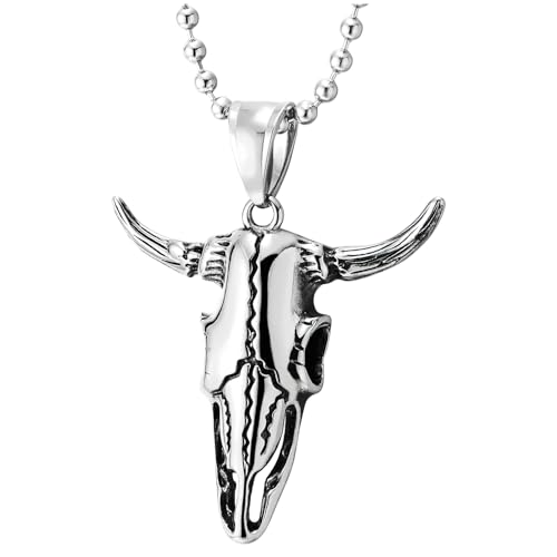 Collier Crâne de Taureau pour look rock western et festivals d'été