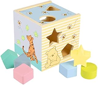 Disney Toys - Classic Winnie The Pooh Wooden Shape Sorter - Educational Toys for 1 year old Toddler - Early Development & Activity Toys - Official Licensed Winnie The Pooh Gifts by Orange Tree Toys