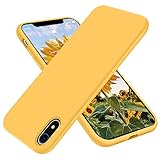 for iPhone XR Case,OTOFLY[Silky and Soft Touch Series] Premium Soft Silicone Rubber Full-Body Protective Bumper Case Compatible with Apple iPhone XR 6.1 inch (Honey Yellow)