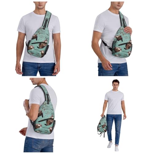 Mochila Sling Bolsa Cruzada Otters Negra miniatura 6