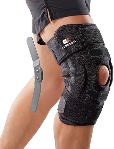Adjustable Hinged Knee Brace, with Dual Side Polycentric Hinges – Stabilizing Knee Brace for ACL PCL MCL Ligament Injuries, Meniscus Tear, Arthritis, Surgery Recovery (L/XL)