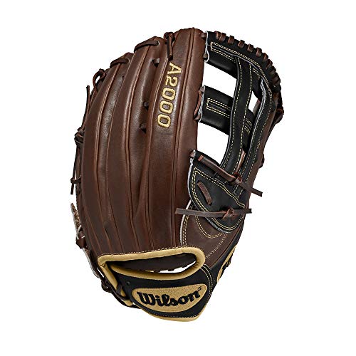 Wilson A2000 12.75-Inch SuperSkin Baseball Glove, Walnut/Black/Blonde, Right (Left Hand Throw)