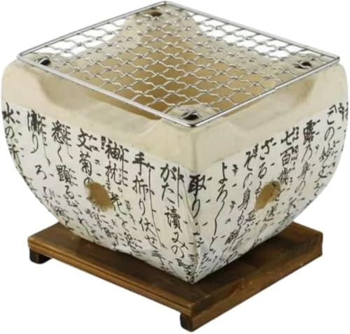 Xiraivke 和風陶磁器火鉢 卓上焼き肉器 屋外キャンプ・ピクニック対応 焼き鳥・鶏肉炭火焼き専用 ポータブル収納簡単 家庭・アウトドア両用バーベキューコンロ?