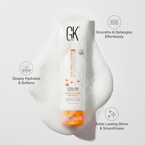 GK HAIR Travel Size Shampoo &Conditioner set-Curly Hair Shampoo & Conditioner For Color Protection-Made with Aloe vera,Parki Butter-Free of Parabens Phthalates & Sulfate Free (3.4 Fl Oz)
