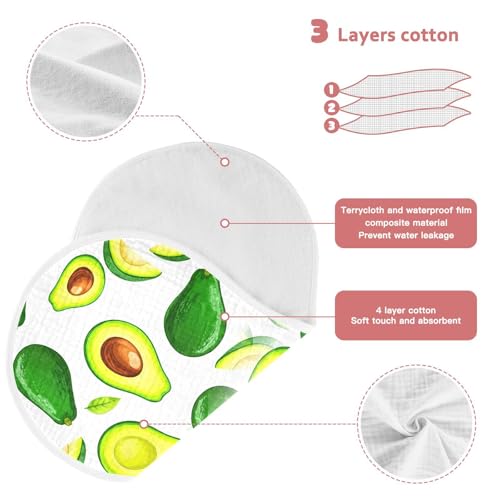 Muslin Baby Burp Cloths Set of 4, Soft Absorbent Avocados Cotton Burping Cloth, Milk Spit Up Rags for Newborn Unisex, 22 x 11 Inch4
