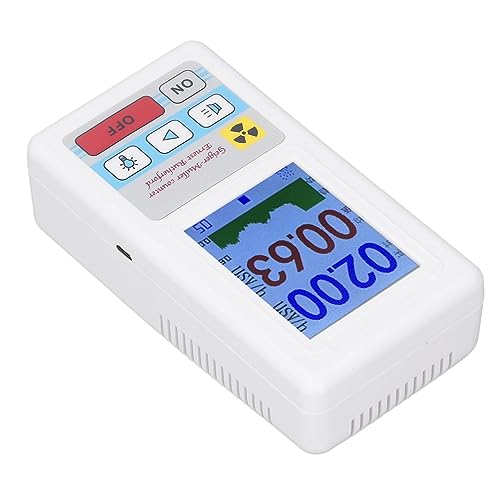 Acogedor ガイガーカウンター核放射線検出器、ハンドヘルド放射線モニターメーター、ポータブル線量計ベータガンマ核放射線テスター、家庭用屋外産業研究所用 (白)