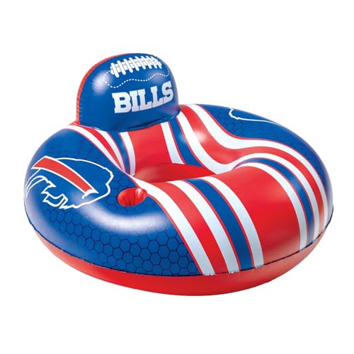 BigMouth Buffalo Bills 42” Inflatable Pool Floats Officially Licensed NFL Fan Gear Merchandise Back Support Inner Tube for Adults and Teens
