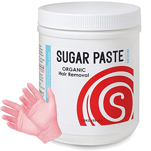 Sugaring Paste - Medium Grade Universal Paste for Large Areas, Back, Shoulders, Arms, Legs + Glove