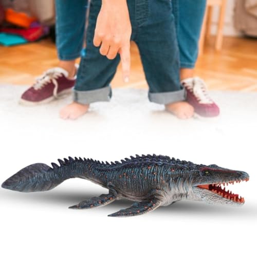 Image of Kawaii Kart Mosasaurus Dotted Body Realistic Dinosaur Toy with Movable Mouth Textured Dinosaur Figure Prehistoric Animal Creatures Educational Toy for Kids & Adults