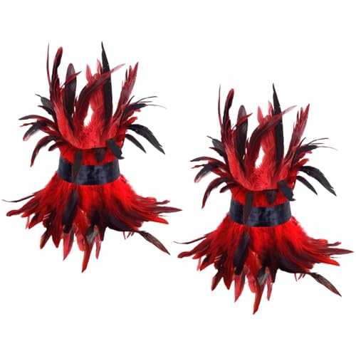 Tobillera de plumas para Halloween y fiestas de disfraces punk 1