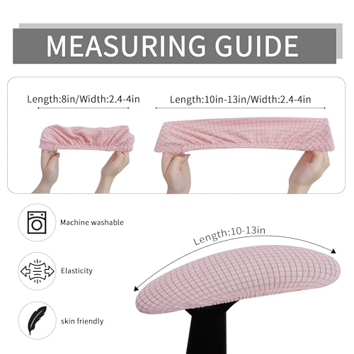 Image of FORCHEER Office Chair Armrest Covers Pink 8-13 inch Long Stretchable Water Resistant Jacquard Desk Chair Arm Rest Covers for Computer Chair Arm Removable Washable 2 Pieces