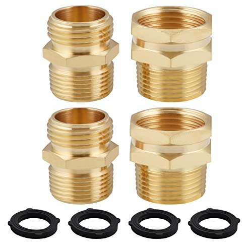 Brass Garden Hose Adapter, 3/4" GHT 3/4" NPT Connector, Brass Garden Hose And Pipe Connector