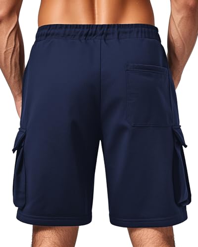 Image of Men's Cargo Sweat Shorts Casual Workout Athletic Jogger Gym SweatShorts