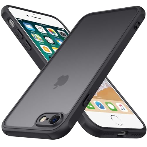 Yisica Matte Case for iPhone SE Case (2022/2020) 4.7-Inch Shockproof Drop Protection Anti-Fingerprint Frosted Translucent Back Phone Cover for iPhone SE 3/2 (2022/2020)/8/7