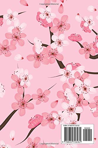 Notebook: Cherry Blossoms, Sakura Flower with Pink Background Cover, Lined Blank Notebook Journal Size : 6x9in with 100 pages for Write - Image 2