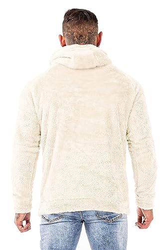 Image of GINGTTO Men's Fuzzy Sherpa Sweatshirt Fashion Pullover Fleece Hoodies