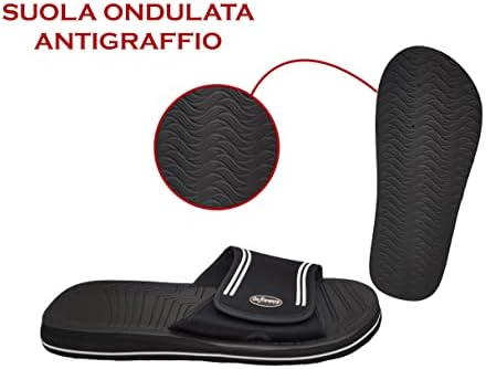 Ciabatte De Fonseca Italia Modello Amalfi – Regolabili Con Strappo, Suola Extra Light Antiscivolo, Per Casa E Mare, Uomo