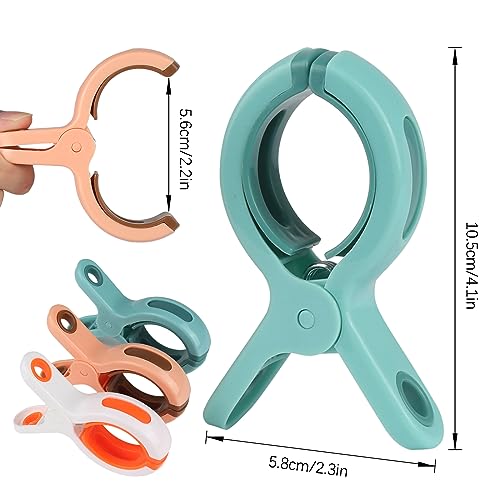 8 Stück Wäscheklammern Groß, Handtuchklammern für Strandliegen, Stabil Strandtuch Klammern, Winddicht Große Klammern, Wäscheklammer für Tägliche Wäsche, Badetuch, Bettwäsche, Dicke Kleidung
