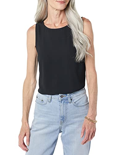 Amazon Essentials Women's Standard Sleeveless Layering Tank Top Crew Neck, Black, Large #TOP3
