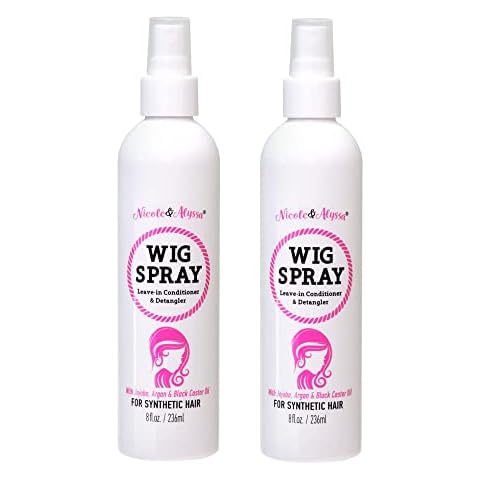 Nicole & Alyssa - Wig Spray For Synthetic Hair 8oz - Leave-in Conditioner, Detangler, Moisturizer (Pack of 2) Cover