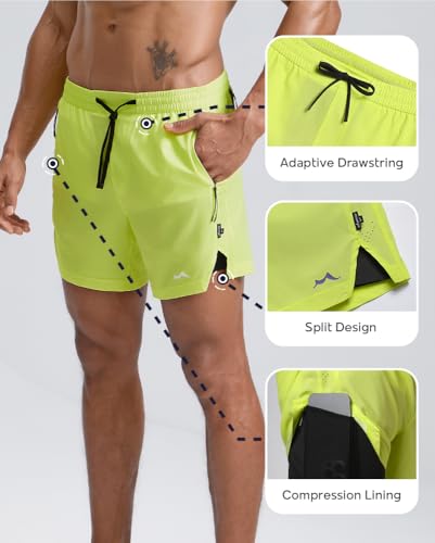Image of maamgic Men's Athletic Running Shorts with Liner Ultra Lightweight Workout Shorts 5 inch / 7 inch