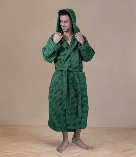 Image of Luxury Organic Japanese Cotton Hotel & Spa Waffle Bathrobe for Men and Women (Hooded /Kimono)
