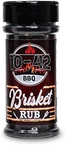 Five Star Seasonings 10-42 BBQ Brisket Rub | All-Natural Spice for Steak, Rib, Beef Brisket | Barbecue Meat Dry Rub | BBQ Rubs and Spices for Smoking and Grilling | No MSG, 5.5.oz Bottle