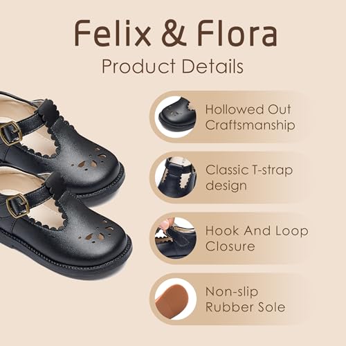 Image of Felix & Flora Toddler Little Girl Mary Jane Dress Shoes - Ballet Flats for Girl Party School Shoes