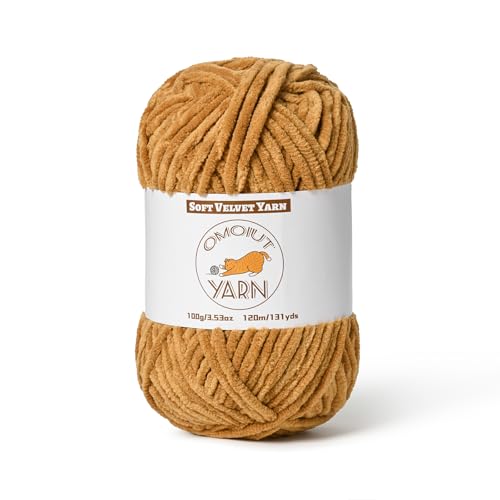 Image of Fluffy Velvet Yarn for Crocheting, Chunky Chenille Baby Blanket Yarn for Crocheting, Soft Fuzzy Puzzle Yarn for Knitting, 100g /3.53oz Bulky Thick Amigurumi Crochet Yarn（Brown）